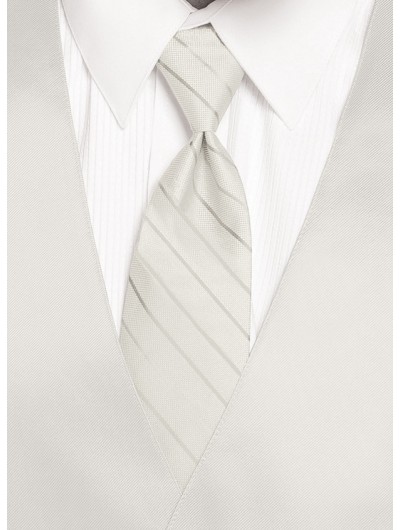'Larr Brio' Simply Solid Tie - Diamond White